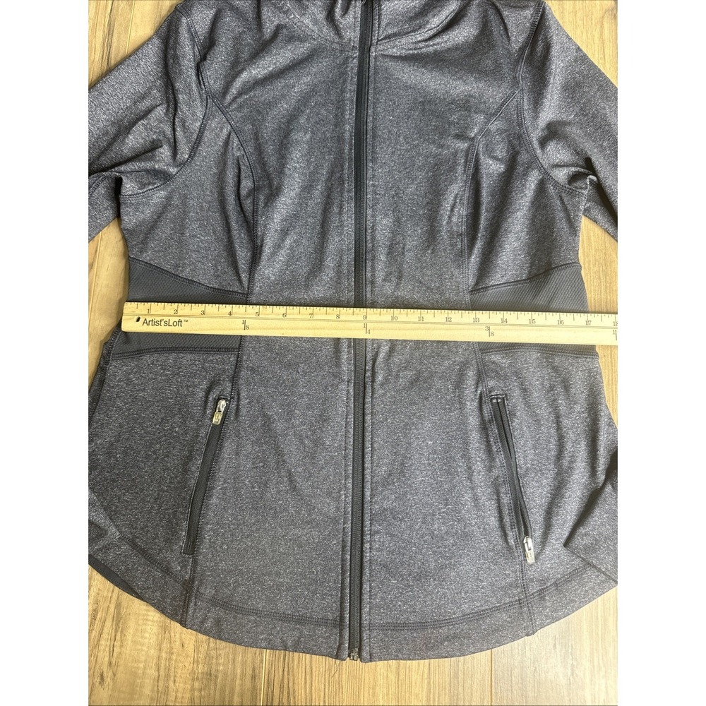 Oldnavy Active Women's Large Fitted Full zip Sweater Gray Turtle Neck - Picture 3 of 11